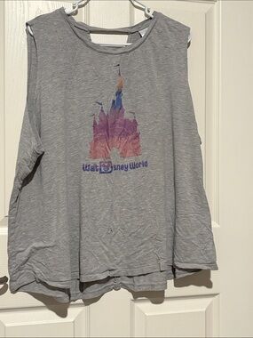 Walt Disney World Gray Women's Sleep Tank with Castle Graphic